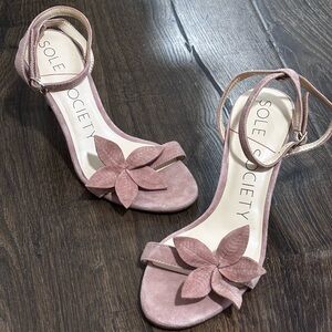 Sole Society Pink Suede Women's Sandals size 5.5 36